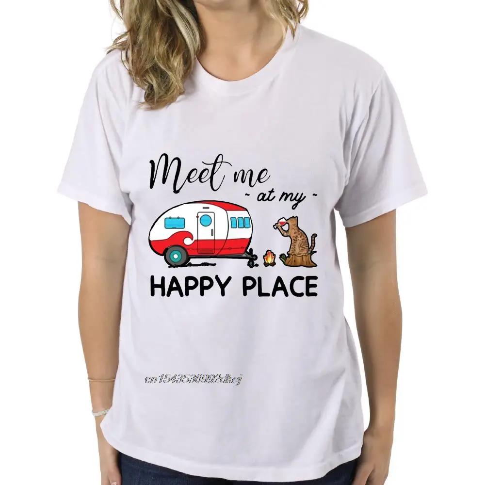 Men Funny T Shirt м Tshirt Meet Me At My Happy Place ķ Bengal Cat Drink Wine Version Women T-